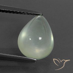 3.48ct 天然 ライトグリーン プレナイト, 洋梨の形, 透明/半透明