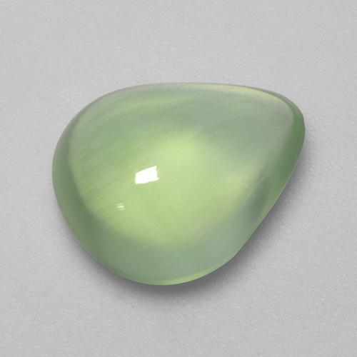 3.18カラットの天然Pale Lime Green プレナイト（11×9.2 mm・洋梨の形）