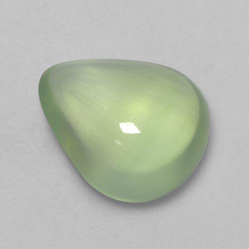 3.18カラットの天然Pale Lime Green プレナイト（11×9.2 mm・洋梨の形）