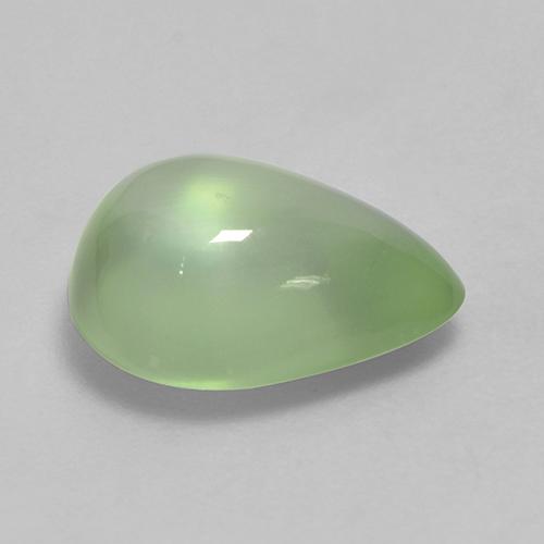 3.18カラットの天然Pale Lime Green プレナイト（11×9.2 mm・洋梨の形）