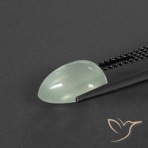 2.97カラットの天然Light Hazel Green   プレナイト、洋梨の形、透明/半透明