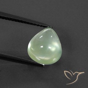 3.51ct 天然 Pale Yellowish Green    プレナイト, 洋梨の形, 透明/半透明