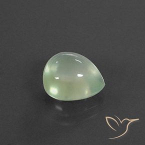 3.51カラットの天然Pale Yellowish Green   プレナイト、洋梨の形、透明/半透明