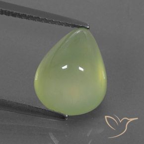 4.73ct 天然 Pale Pear Green  プレナイト, 洋梨の形, 透明/半透明