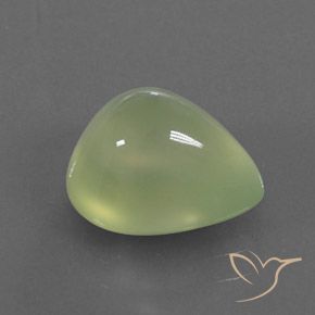 4.73カラットの天然Pale Pear Green プレナイト、洋梨の形、透明/半透明