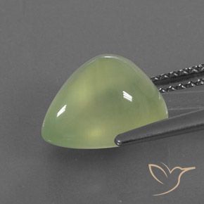 4.73カラットの天然Pale Pear Green プレナイト、洋梨の形、透明/半透明