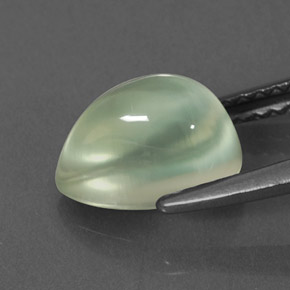 2.35カラットの天然グリーンプレナイト（9.1×6.2 mm・透明）