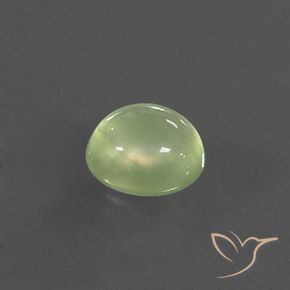 3.21カラットの天然Lime Green プレナイト、楕円形、透明/半透明