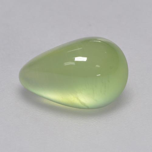 3.11カラットの天然Pale Pear Green プレナイト（10.8×7.1 mm・洋梨の形）