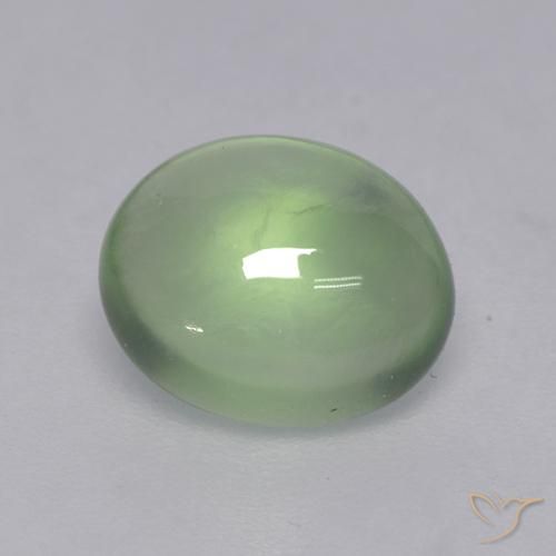 1.73カラットの天然Very Light Green プレナイト、楕円形、透明