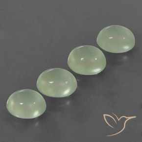 8.93ctw 天然 Pale Pear Green  プレナイト, 楕円形, 透明/半透明