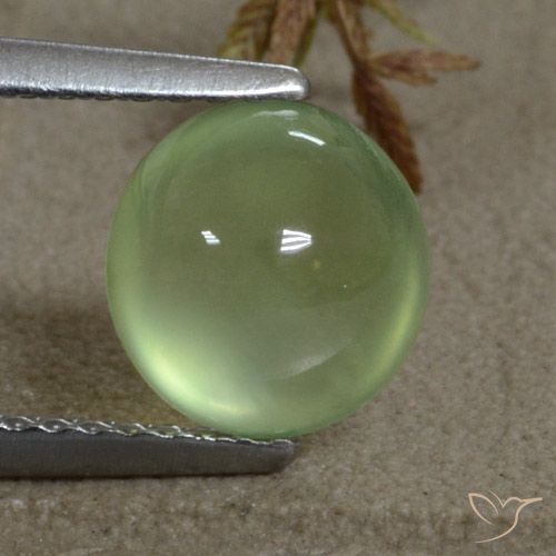 2.11ct 天然 Medium Green  プレナイト, 楕円形, 透明