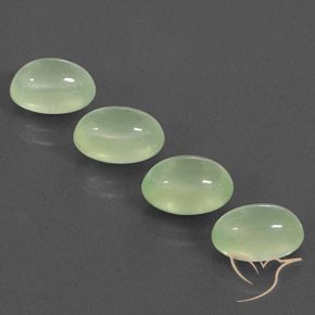 9.02ctw 天然 Pale Pear Green  プレナイト, 楕円形, 透明/半透明