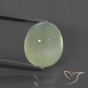 4.44ct 天然 Yellow Green  プレナイト, 楕円形, 透明/半透明