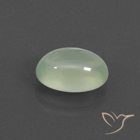 3.07カラットの天然Light Yellowish Green   プレナイト、楕円形、透明