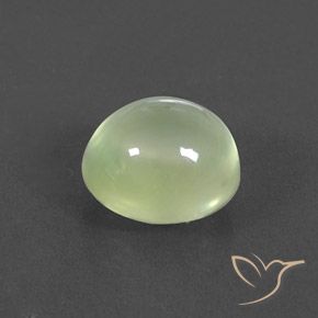 3.13カラットの天然Yellow Green プレナイト、楕円形、透明/半透明