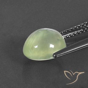 3.13カラットの天然Yellow Green プレナイト、楕円形、透明/半透明