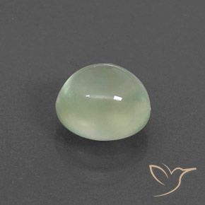2.37カラットの天然Pale Green プレナイト、楕円形、透明/半透明