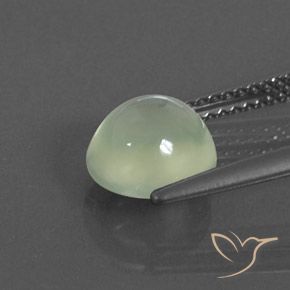 2.37カラットの天然Pale Green プレナイト、楕円形、透明/半透明