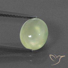 2.40ct 天然 Pale Pear Green  プレナイト, 楕円形, 透明/半透明