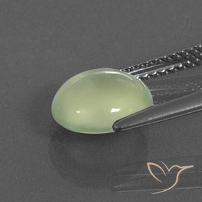 2.40カラットの天然Pale Pear Green プレナイト、楕円形、透明/半透明