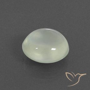 2.83カラットの天然Warm Light Green プレナイト、楕円形、透明/半透明