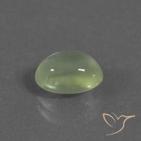 1.69カラットの天然Medium Green プレナイト、楕円形、透明