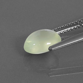 1.68カラットの天然Medium Green プレナイト（8.3×6.5 mm・透明）