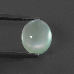 2.82カラットの天然グリーンプレナイト（8.6×7.3 mm・透明）