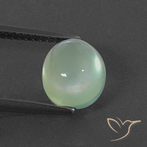 2.94ct 天然 非常に薄い緑 プレナイト, 楕円形, 透明/半透明