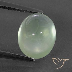 4.09ct 天然 Very Light Green  プレナイト, 楕円形, 透明/半透明