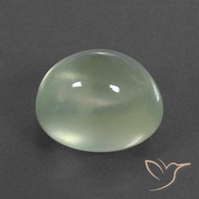 4.09カラットの天然Very Light Green プレナイト、楕円形、透明/半透明