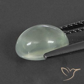 2.22カラットの天然Very Light Green プレナイト、楕円形、透明/半透明
