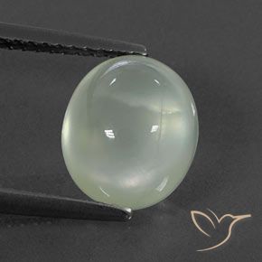 3.38ct 天然 Olive Green  プレナイト, 楕円形, 透明/半透明