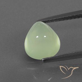 3.14ct 天然 ライトグリーン プレナイト, 洋梨の形, 透明/半透明