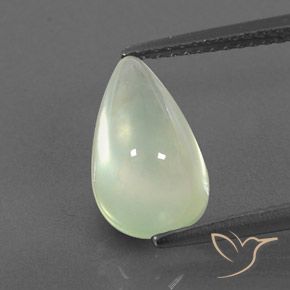 3.36ct 天然 薄いペアーグリーン プレナイト, 洋梨の形, 透明