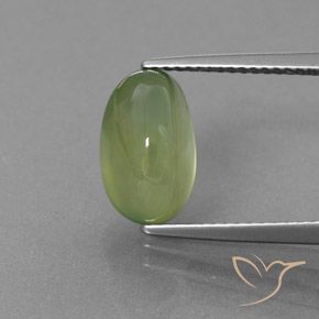 4.55ct 天然 ライムグリーン プレナイト, 楕円形, 透明