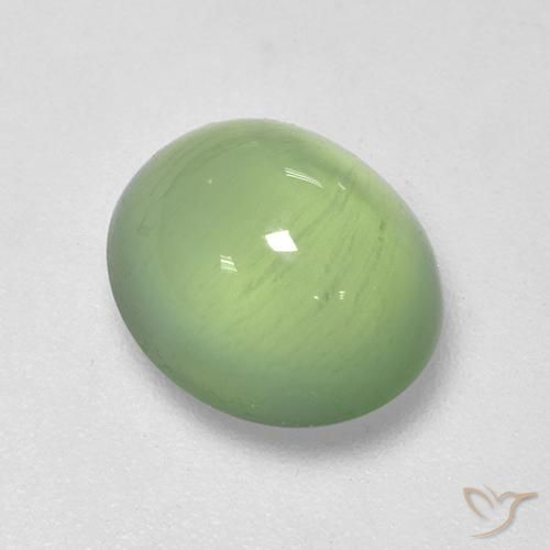 3.55ct 天然 黄みがかったグリーン プレナイト, 楕円形, 透明