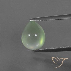 3.35ct 天然 薄いイエローグリーン プレナイト, 洋梨の形, 透明