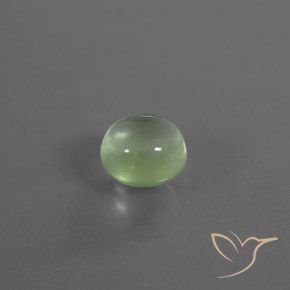 2.35カラットの天然薄いペアーグリーンプレナイト、ラウンド、透明