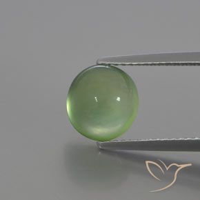 3.24ct 天然 黄みがかったグリーン プレナイト, 楕円形, 透明