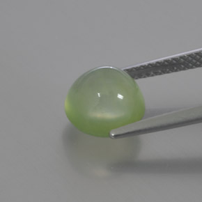 3.17カラットの天然グリーンプレナイト（7.98 mm・透明）