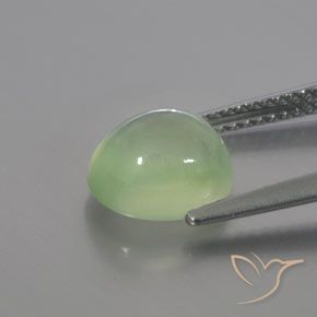 2.89カラットの天然薄いライムグリーンプレナイト、楕円形、透明/半透明