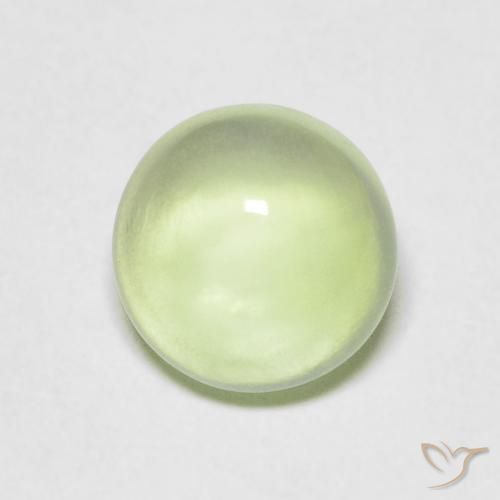 1.50ct 天然 薄いペアーグリーン プレナイト, ラウンド, 透明