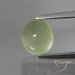 2.65ct 天然 薄いペアーグリーン プレナイト, 楕円形, 透明/半透明
