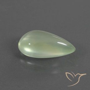 1.99カラットの天然非常に薄い緑プレナイト、洋梨の形、透明