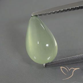 1.77ct 天然 薄いグリーン プレナイト, 洋梨の形, 透明/半透明