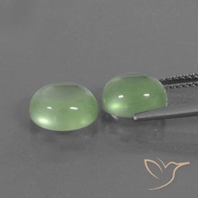Shop natural 4.98ct 薄いイエローグリーン プレナイト gems, 楕円形, from 南アフリカ at GemSelect. In stock, global shipping!