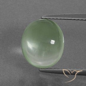 4.10ct 天然 薄いイエローグリーン プレナイト, 楕円形, 透明