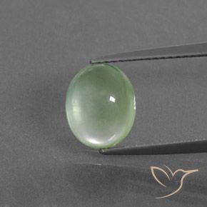 3.22ct 天然 薄いイエローグリーン プレナイト, 楕円形, 透明